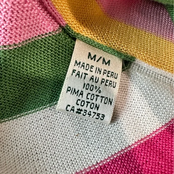 Fairway & Greene Women’s Striped V-Neck Sweater Size Medium - Picture 6 of 8